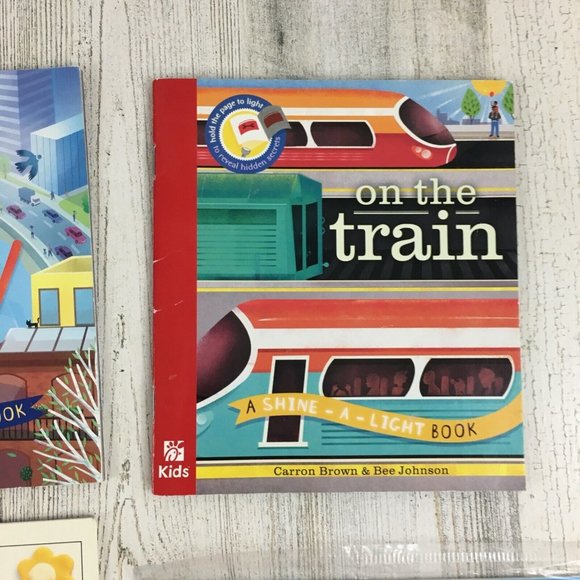 Lot 4 Chick-fil-a Usborne Books Kids Shine-a-Light City Train Science with Air - Picture 3 of 10